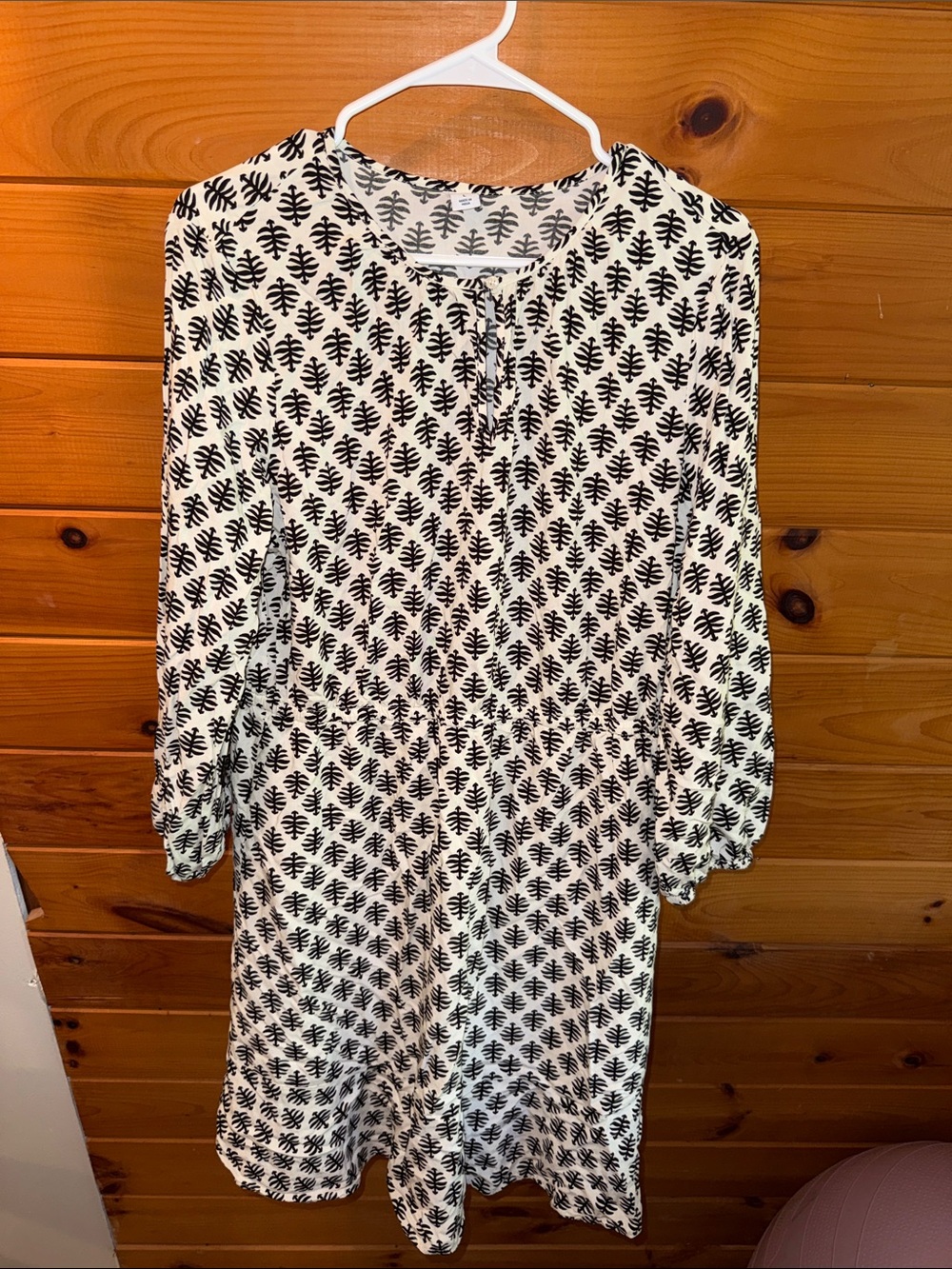 Old Navy Black and White Printed Midi Dress
